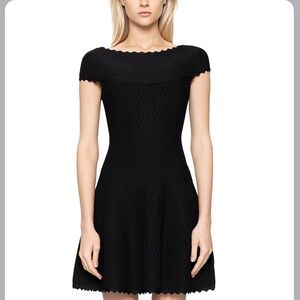 Herve Leger Black Fit and Flare  Mini Dress sz S NWT